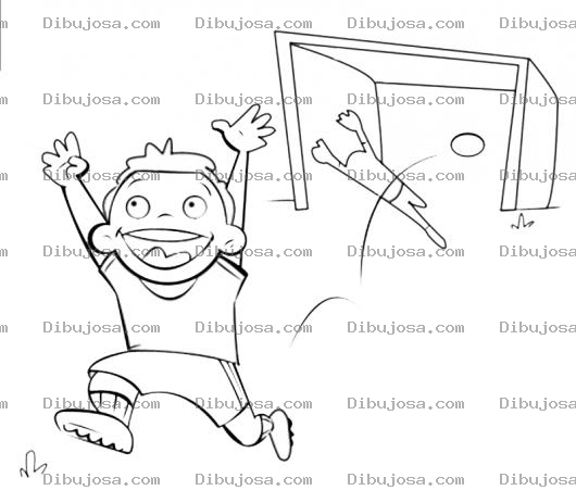 Dibujo para colorear Goleador Dibujo De Celebracion De Gol Para Pintar Y Colorear