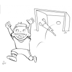 Dibujo para colorear Goleador Dibujo De Celebracion De Gol Para Pintar Y Colorear