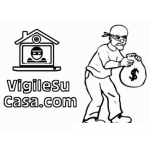 Dibujo para colorear Vigile Su Casa Por Internet Dibujo De Un Ladron Robando Capturado Por Una Camarweb En Vigilesucasa.com
