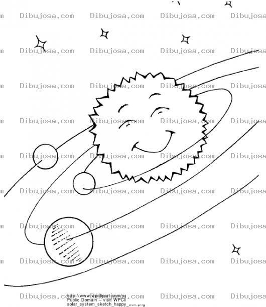 Dibujo para colorear Sistema Planetario Dibujo Del Sol Y Los Planetas Para Pintar Y Colorear