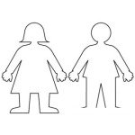 Dibujo para colorear Dibujo De La Figura De Una Mama Y De Un Papa Para Pintar Y Colorear