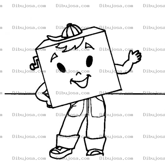 Dibujo para colorear Nino Cara De Cubo Para Pintar Y Colorear