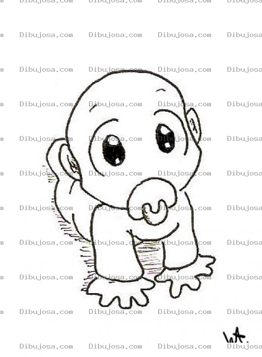 Dibujo para colorear Dibujo De Bebe Gateando Para Pintar Y Colorear