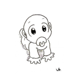 Dibujo para colorear Dibujo De Bebe Gateando Para Pintar Y Colorear