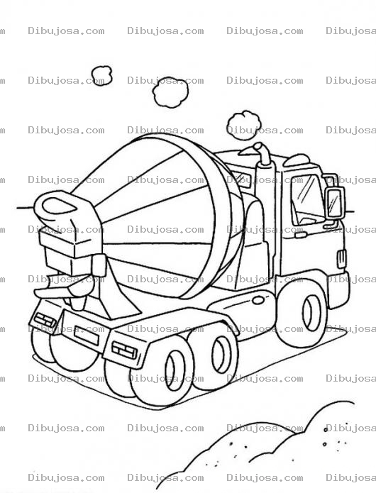 Dibujo para colorear Colorear Camion De Cemento Mixto Listo
