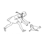 Dibujo para colorear Colorear Persiguiendo A Una Gallina
