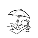 Dibujo para colorear Colorear Verano Hombre Con Sombrilla