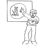 Dibujo para colorear Colorear Maestro Ensenadno Las Letras