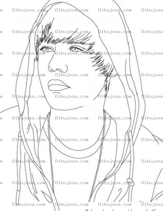 Dibujo para colorear Colorear Cara De Justin Biber