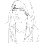 Dibujo para colorear Colorear Cara De Justin Biber