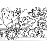 Dibujo para colorear Colorear Animalitos En Una Piscina