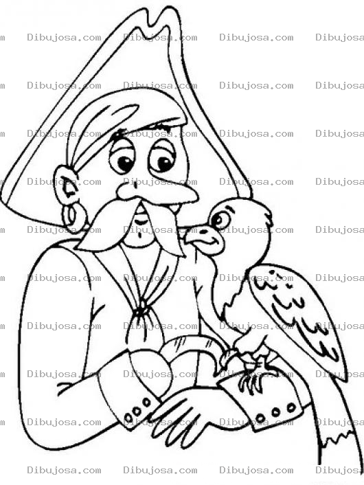 Dibujo para colorear Colorear Pirata Con Perico