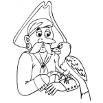 Dibujo para colorear Colorear Pirata Con Perico