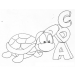 Dibujo para colorear Colorear Las Letras ABC Con Una Tortuguia CBA