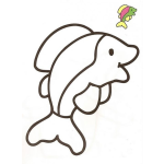 Dibujo para colorear Colorear delfin con muestra