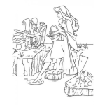 Dibujo para colorear Princesa Con Animalitos