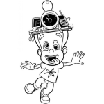 Dibujo para colorear Dibujo De Jymi Neutron Con Ojos De Loco Para Pintar