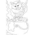 Dibujo para colorear Pintar Tecolote Cocinando