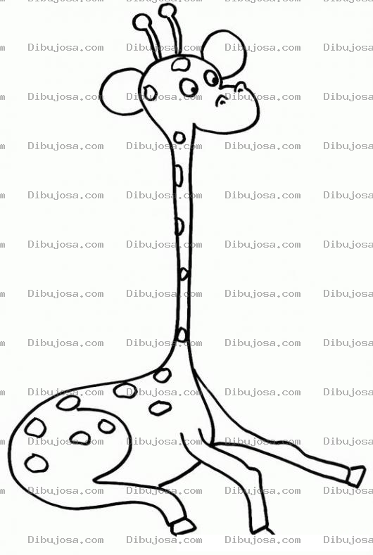 Dibujo para colorear Colorear Jirafita De Cuello Largo