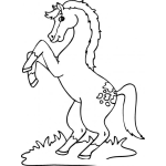Dibujo para colorear Colorear Caballo Parado En Dos Patas