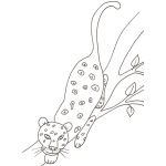 Dibujo para colorear Colorear Pantera En Arbol