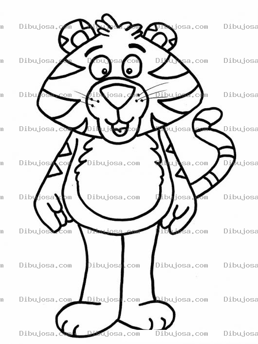 Dibujo para colorear Colorear Tigre Parado En Dos Patas