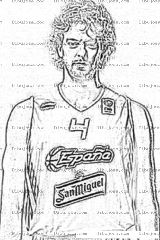 Dibujo para colorear Paul Gasol Para Colorear Y Pintar