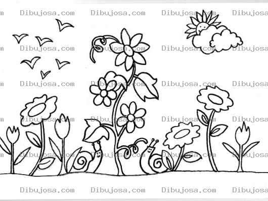 Dibujo para colorear Colorear Muchas Flores