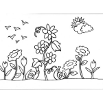 Dibujo para colorear Colorear Muchas Flores