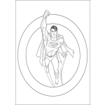 Dibujo para colorear Superman Atravezando un Circulo