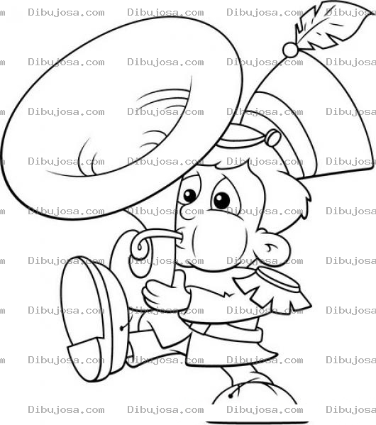 Dibujo para colorear Colorear Soldadito Con Trompeta
