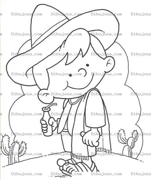 Dibujo para colorear Colorear Nino Mexicano