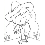 Dibujo para colorear Colorear Nino Mexicano