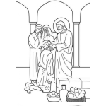 Dibujo para colorear Dibujo para colorear de Jesus sanando al Ciego