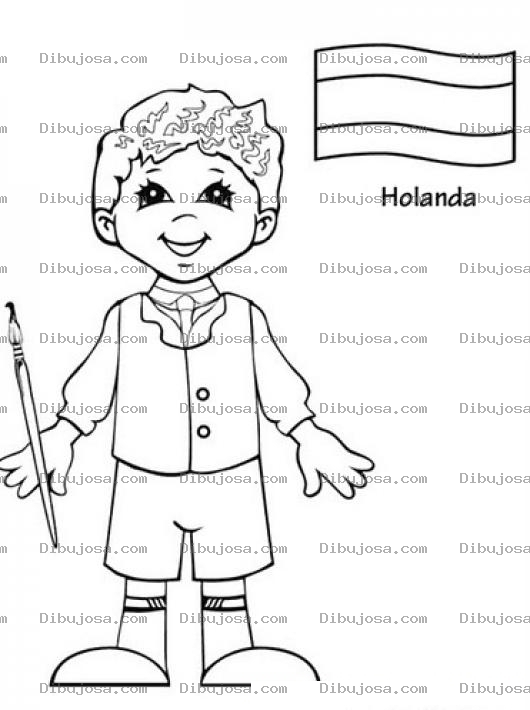 Dibujo para colorear Chico Holandes Para Colorear