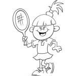 Dibujo para colorear Colorear Jugadora De Tenis