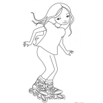 Dibujo para colorear Nina Bonita Patinando Para Colorear