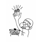 Dibujo para colorear Colorear Quemadura En La Mano Dedos Quemados
