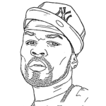 Dibujo para colorear Dibujo De 50 Cents Para Colorear