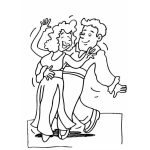 Dibujo para colorear Pareja Bailando Para Colorear