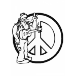 Dibujo para colorear Colorear Gringo Jipi Con Signo Hippie De Paz Y Amor