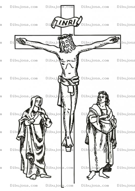 Dibujo para colorear Crucifixion De Jesus Para Colorear