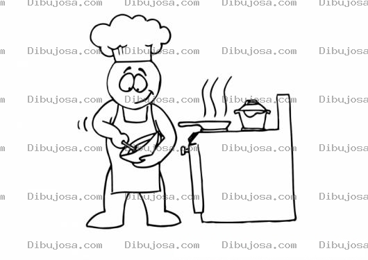 Dibujo para colorear Dibujo De Un Cocinero