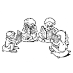 Dibujo para colorear Dibujo De Alumnos De Primaria Leyendo Para Colorear