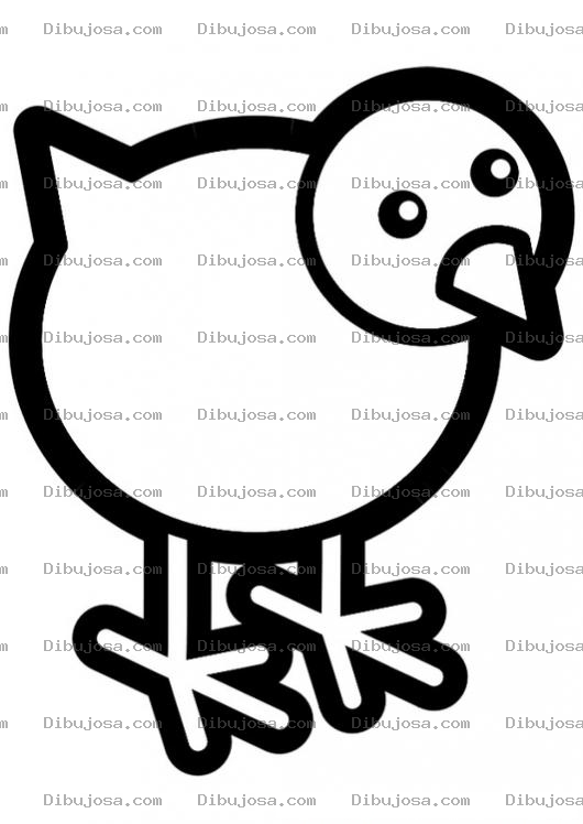 Dibujo para colorear Dibujo De Un Pollito Para Colorear De Amarillo