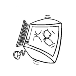 Dibujo para colorear Computadora Infectada Y Enferma Para Colorear