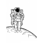 Dibujo para colorear Colorear Astronauta En El Espacio