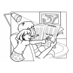 Dibujo para colorear Colorear Papap Leyendo El Periodico Con Su Hija