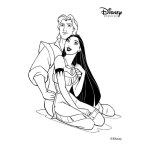 Dibujo para colorear Pintar Princesa Pocahontas