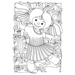 Dibujo para colorear Colorear Chica Con Paraguas Y Botas D Ehule Jugando Despues De Llover